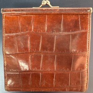 Dooney & Bourke Brown Crocodile Embossed Wallet